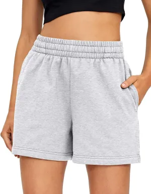 AUTOMET Womens Sweat Shorts Casual Summer Drawstring Comfy Elastic High Waist Running Clothes with Pockets