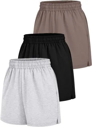 AUTOMET Womens Sweat Shorts Casual Summer Drawstring Comfy Elastic High Waist Running Clothes with Pockets