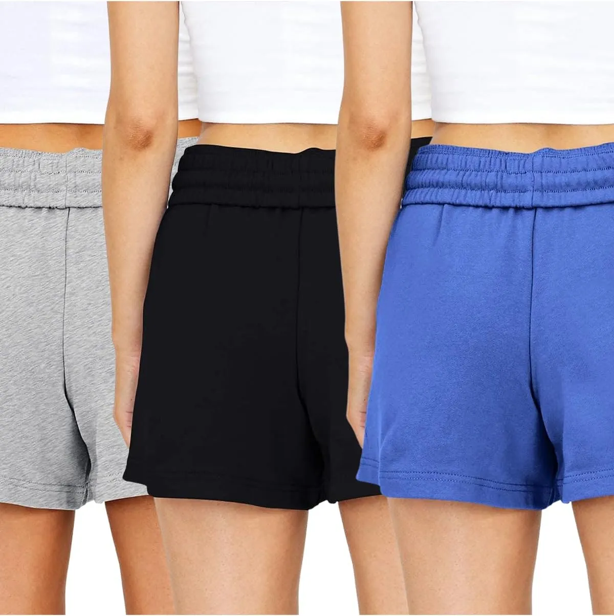 AUTOMET Womens Sweat Shorts Casual Summer Drawstring Comfy Elastic High Waist Running Clothes with Pockets