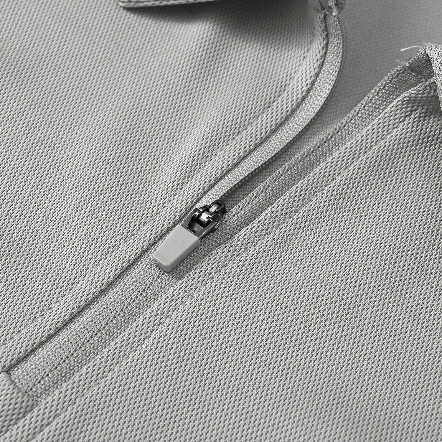 BASUDAM Men's Zippered Polo Shirts with Pocket Quick Dry Short Sleeve Active Performance