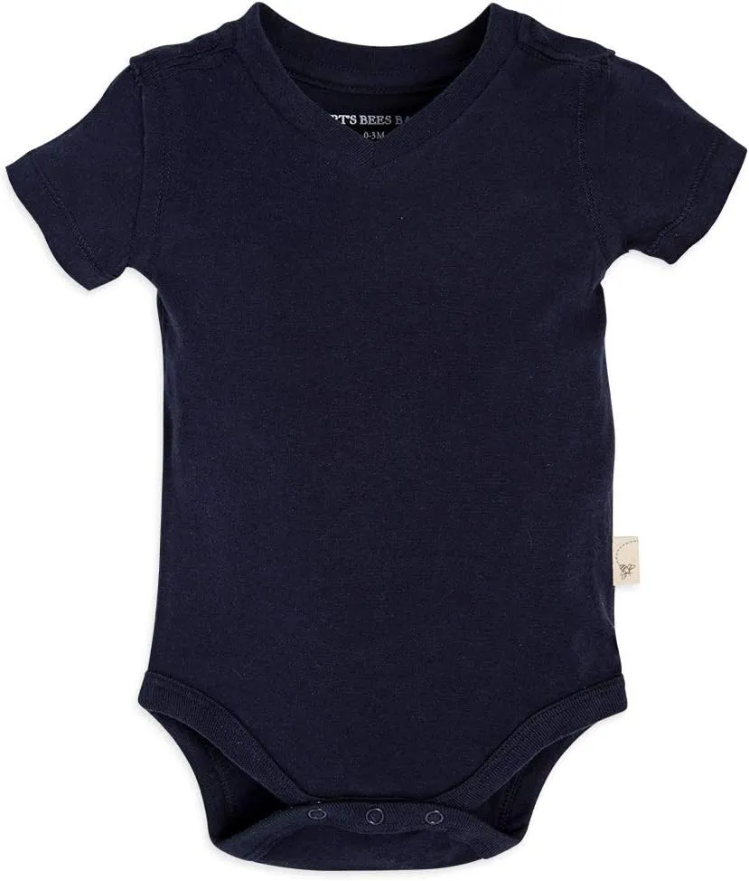 Burt's Bees Baby Baby Boys Bodysuit, Short Long Sleeve One Piece Lap Shoulder Bodysuits, 100% Organic Cotton