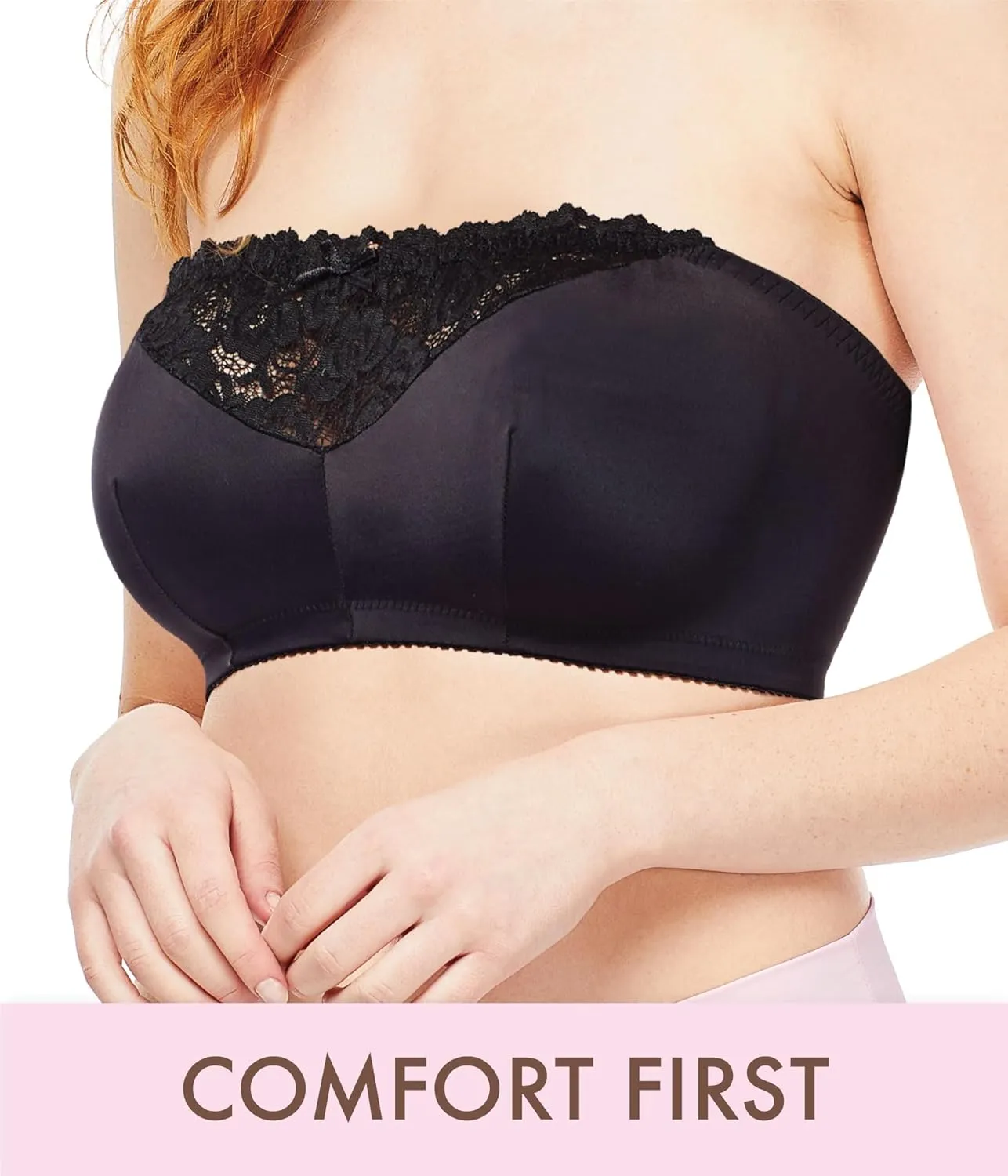Carole Martin Strapless Bras for Women, Wireless Womens Bandeau Bra from Small to Plus Size