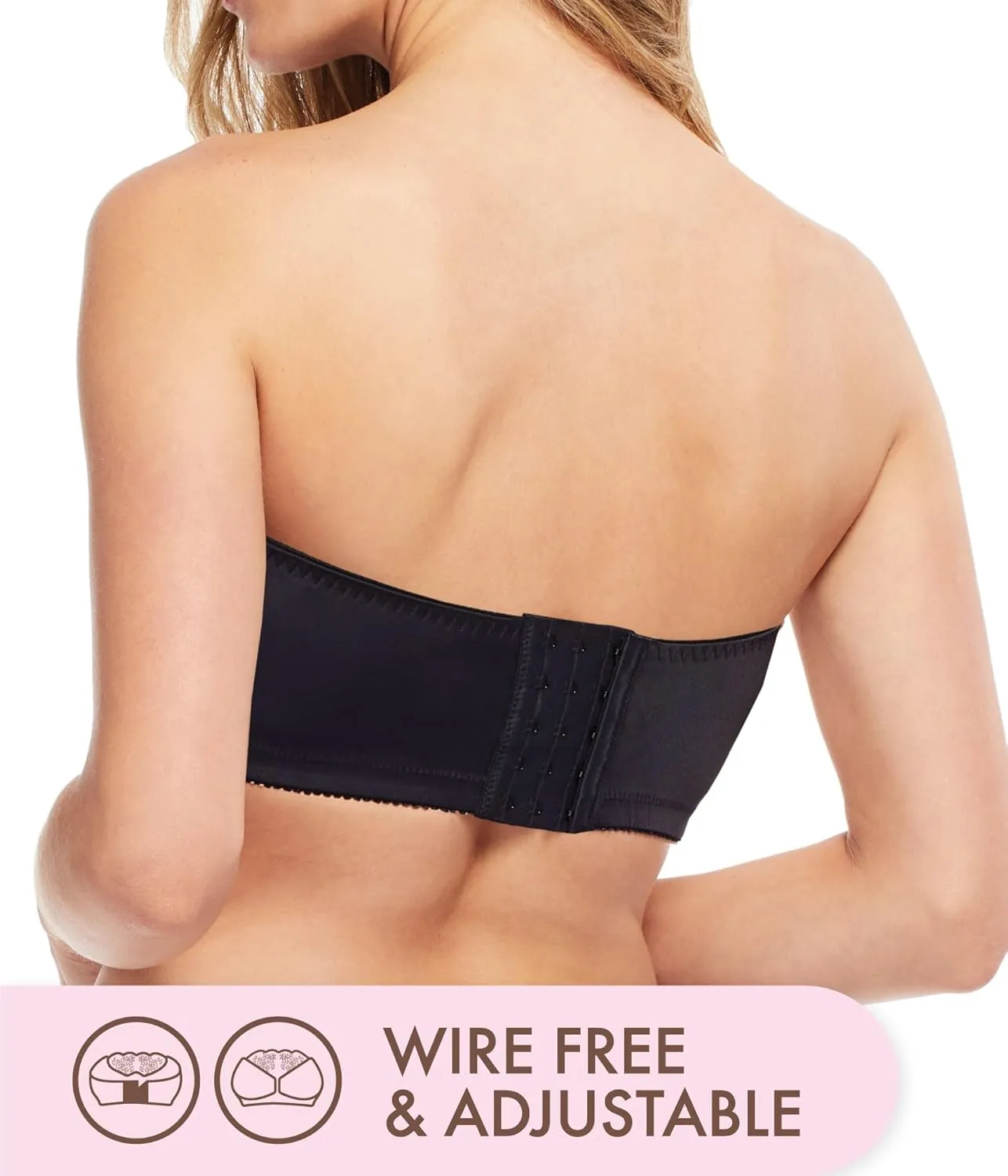Carole Martin Strapless Bras for Women, Wireless Womens Bandeau Bra from Small to Plus Size