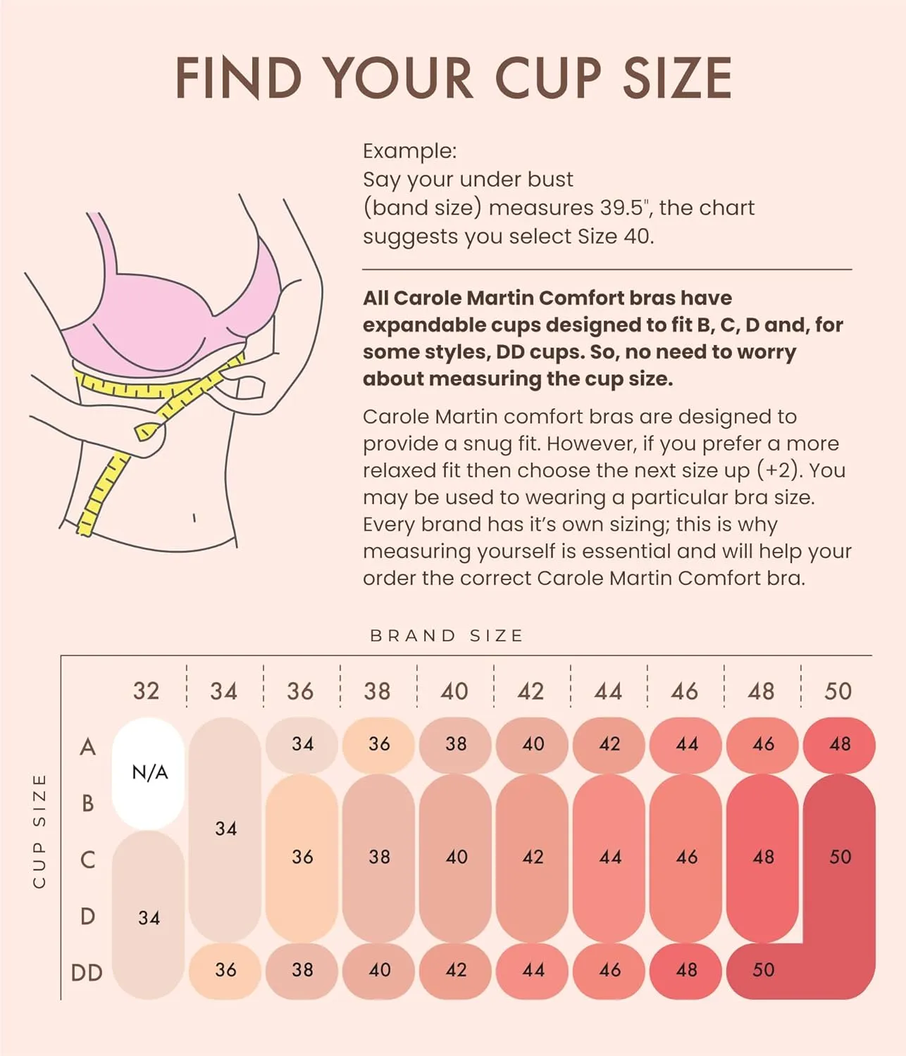 Carole Martin Strapless Bras for Women, Wireless Womens Bandeau Bra from Small to Plus Size