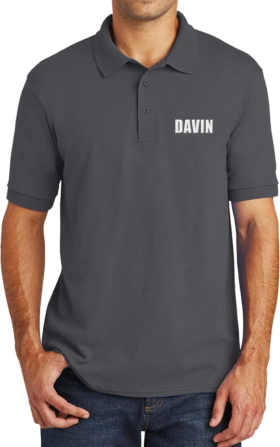 Custom Embroidered Shirts for Men Personalized Embroidery Text Polo T-Shirt