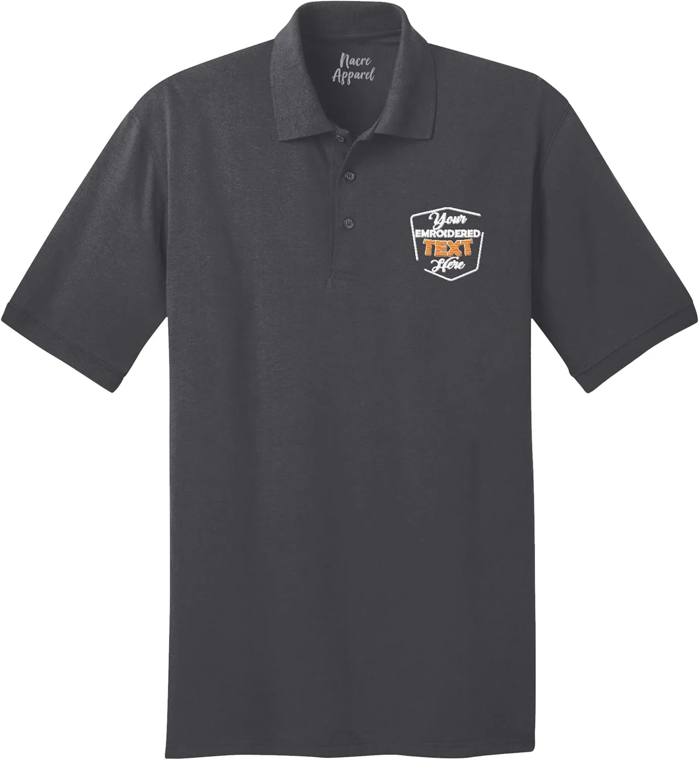 Custom Embroidered Shirts for Men Personalized Embroidery Text Polo T-Shirt
