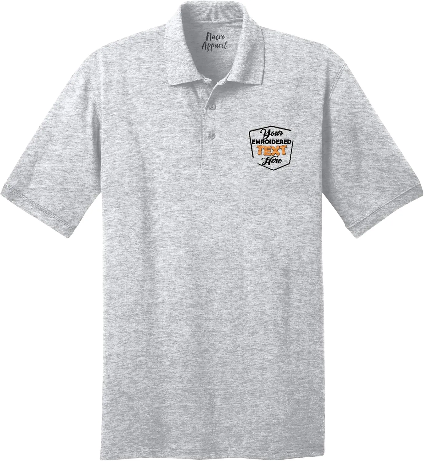 Custom Embroidered Shirts for Men Personalized Embroidery Text Polo T-Shirt
