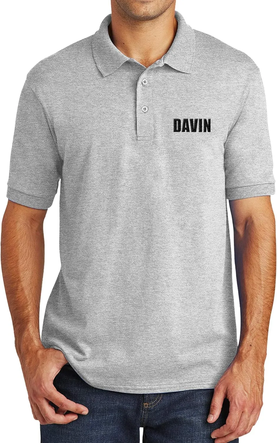 Custom Embroidered Shirts for Men Personalized Embroidery Text Polo T-Shirt