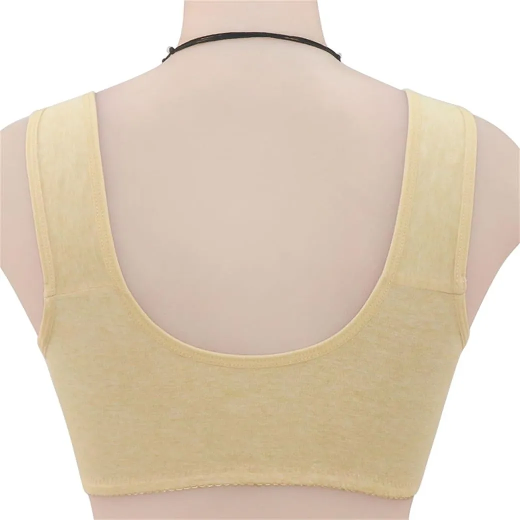 Daisy Bras for Women No Underwire Front Closure Comfort Senior Wireless Snap Closing Bra