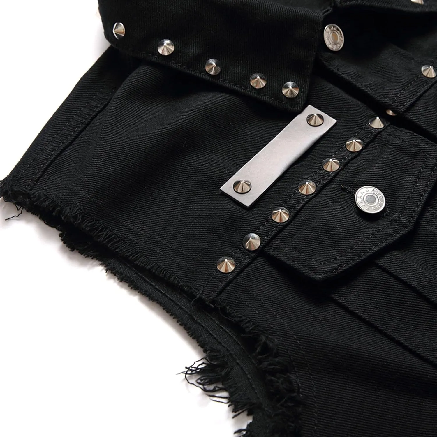 Denim Vest Men Lapel Sleeveless Slim Fit Retro Ripped Casual Jean Vest for Men's
