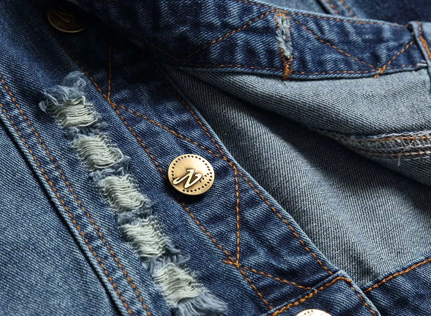 Denim Vest Men Lapel Sleeveless Slim Fit Retro Ripped Casual Jean Vest for Men's
