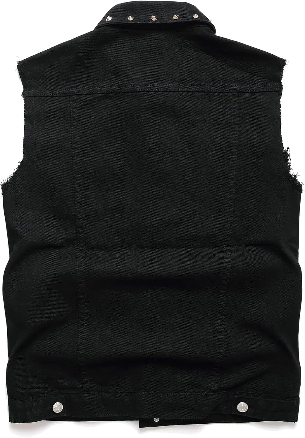 Denim Vest Men Lapel Sleeveless Slim Fit Retro Ripped Casual Jean Vest for Men's