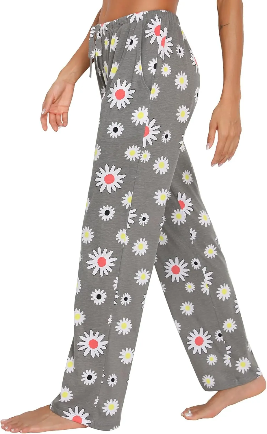 ENJOYNIGHT Women Cotton Lounge Pants Comfy Pajama Bottoms With Pockets&Drawstring