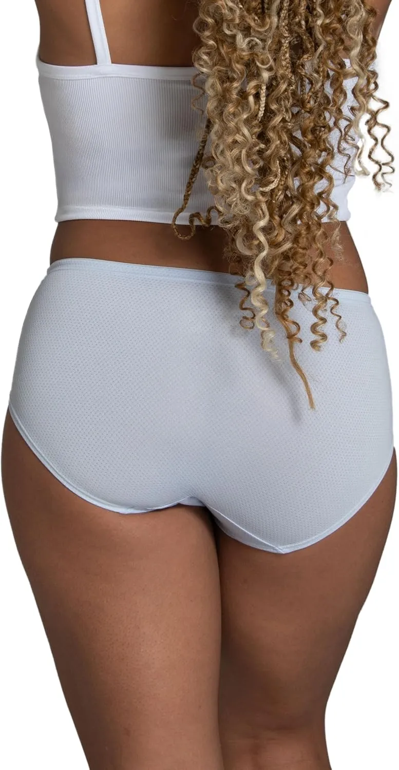 Fruit of the Loom Women's Breathable Underwear, Moisture Wicking Keeps You Cool & Comfortable, Available in Plus Size