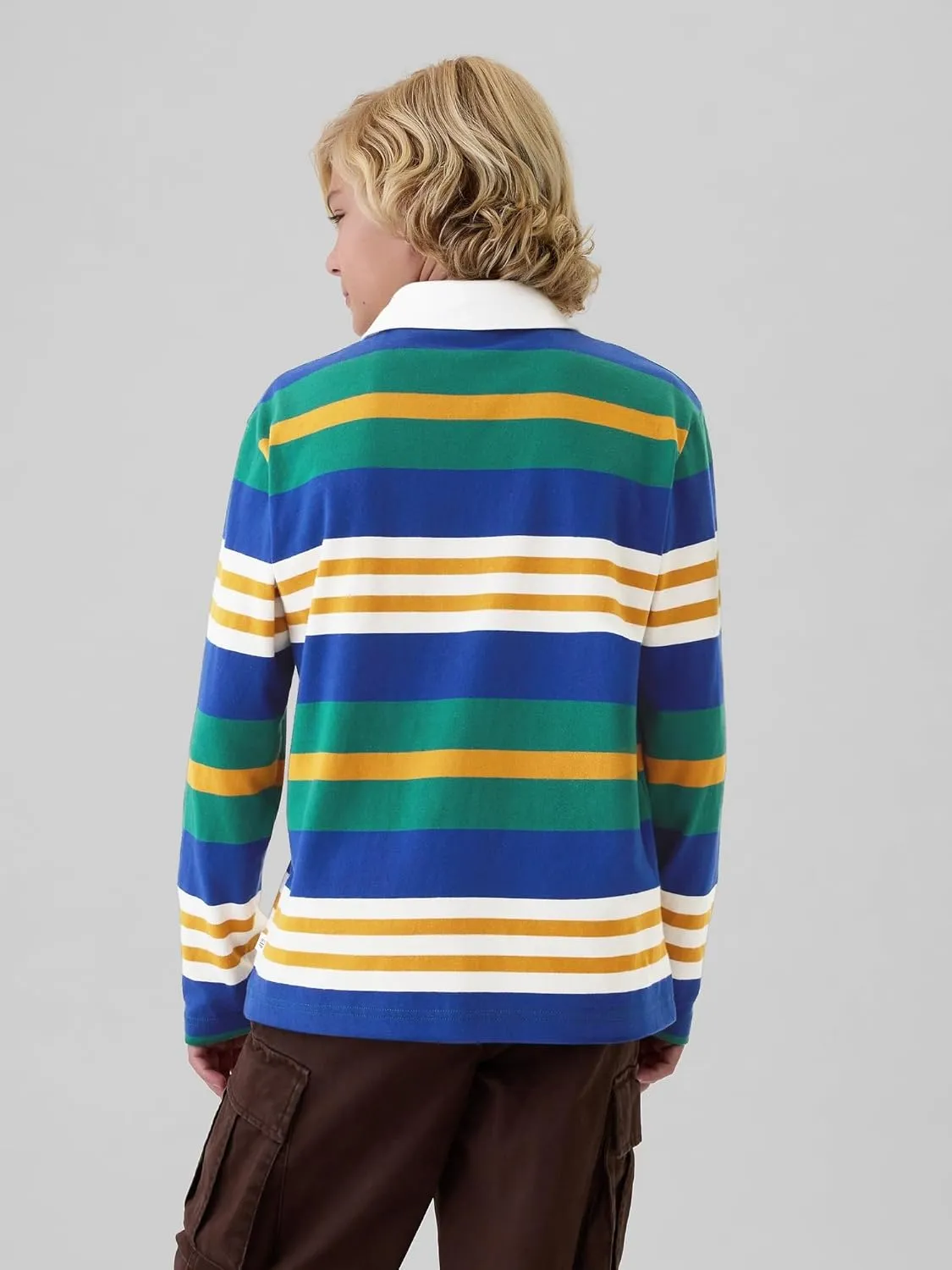 GAP Boys' Long Sleeve Rugby Polo