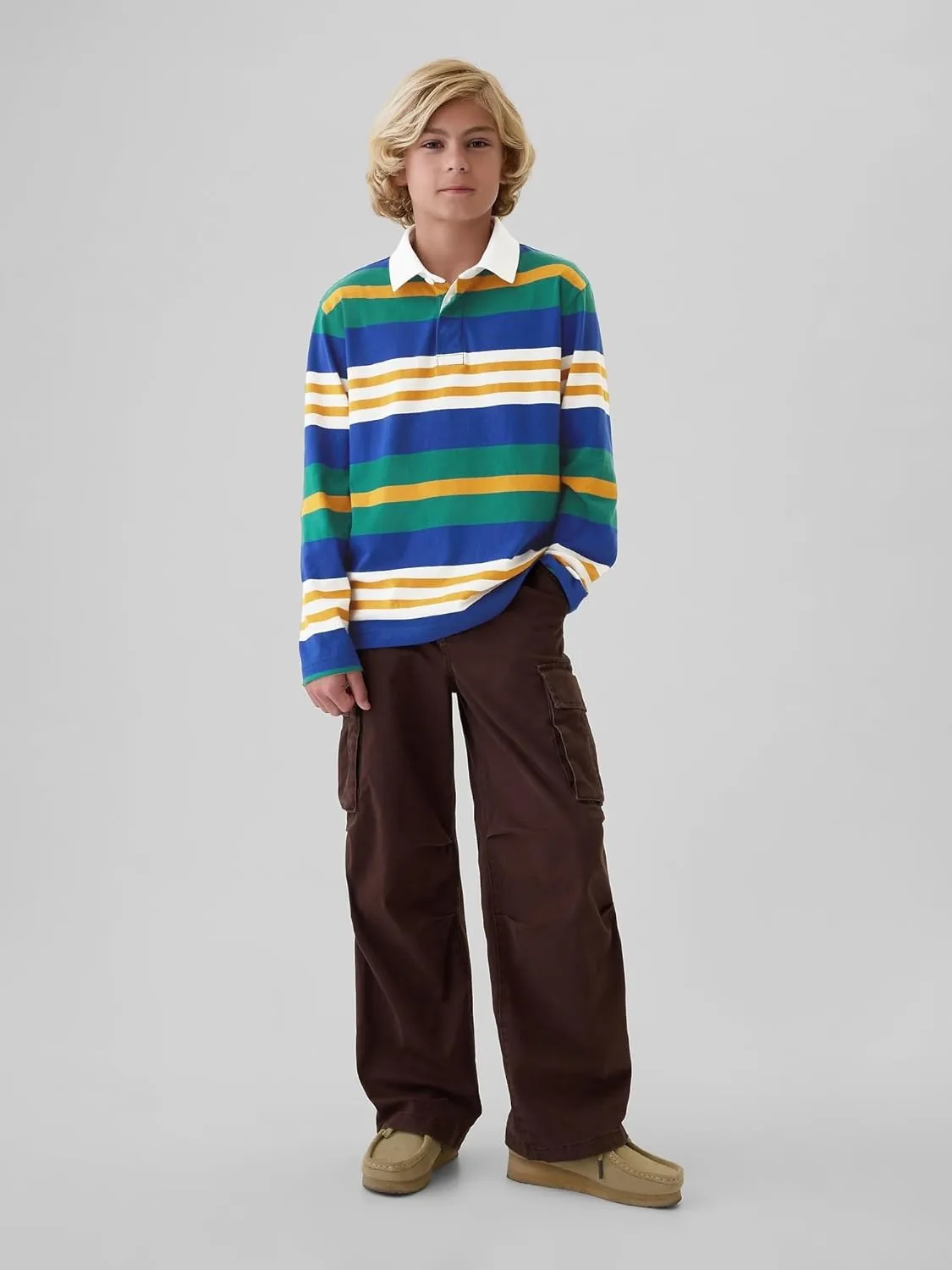 GAP Boys' Long Sleeve Rugby Polo