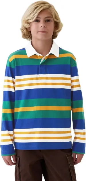 GAP Boys' Long Sleeve Rugby Polo