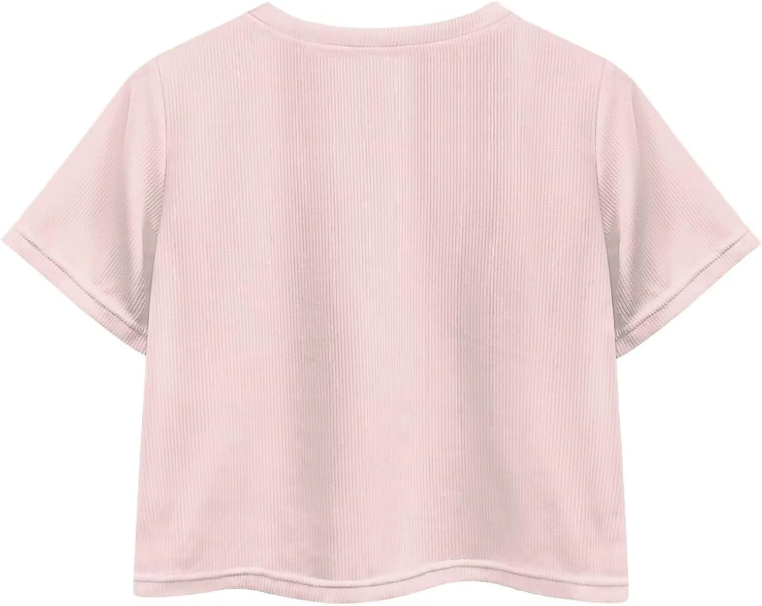 Girls Fashion Crewneck Tee Shirts Casual Short Sleeve Crop Top Summer Outfits 5-14 Years Old