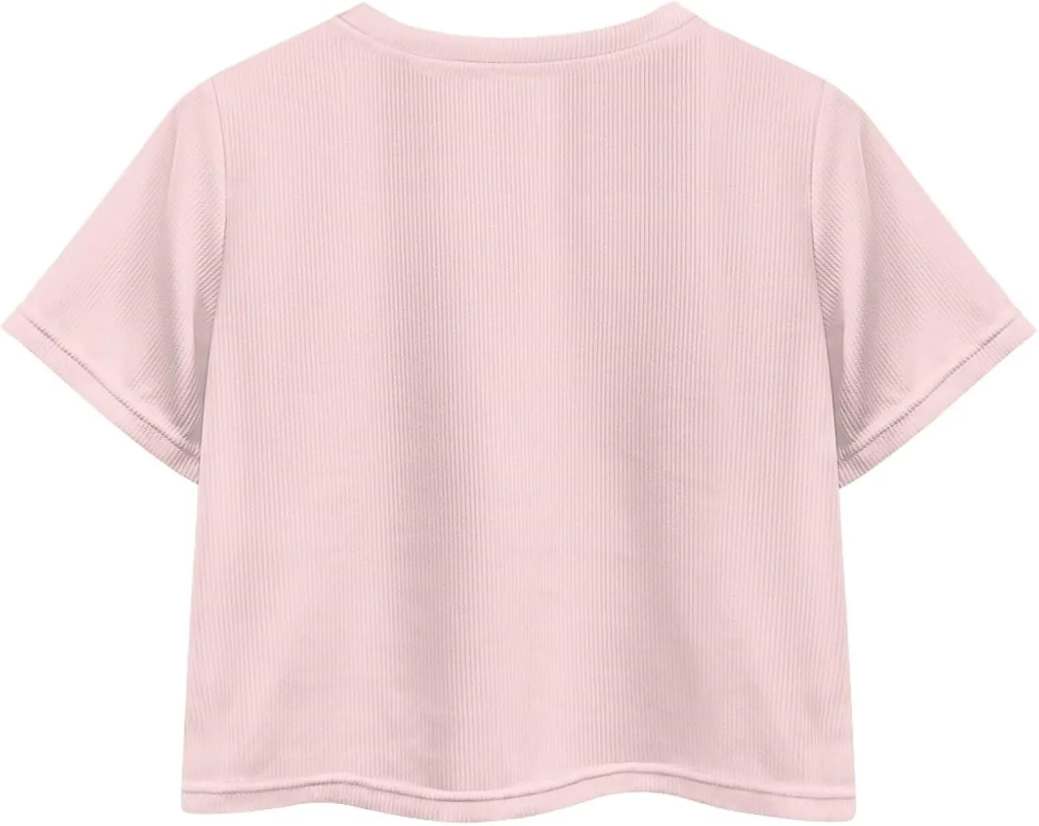 Girls Fashion Crewneck Tee Shirts Casual Short Sleeve Crop Top Summer Outfits 5-14 Years Old