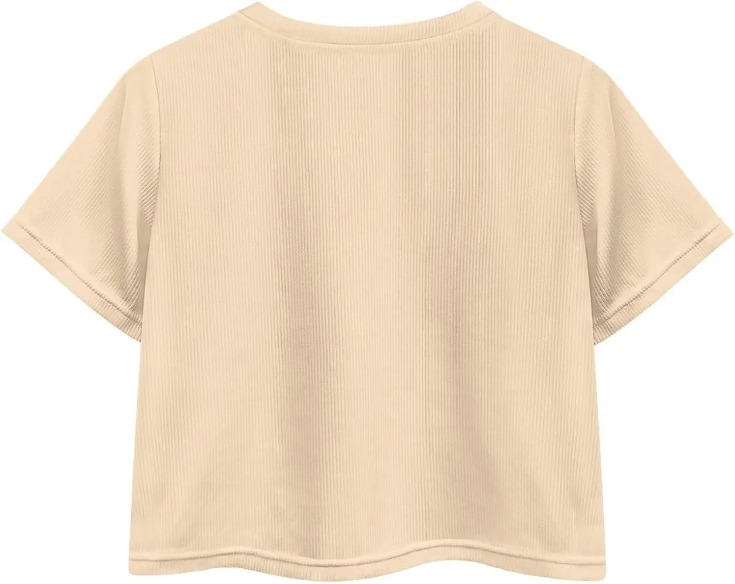 Girls Fashion Crewneck Tee Shirts Casual Short Sleeve Crop Top Summer Outfits 5-14 Years Old