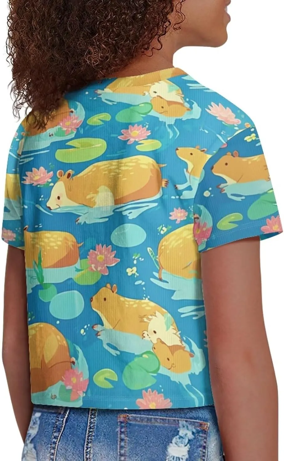 Girls Fashion Crewneck Tee Shirts Casual Short Sleeve Crop Top Summer Outfits 5-14 Years Old