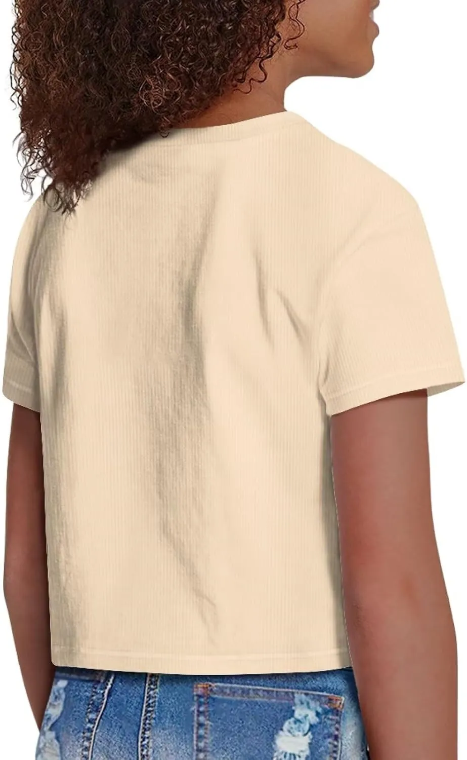 Girls Fashion Crewneck Tee Shirts Casual Short Sleeve Crop Top Summer Outfits 5-14 Years Old