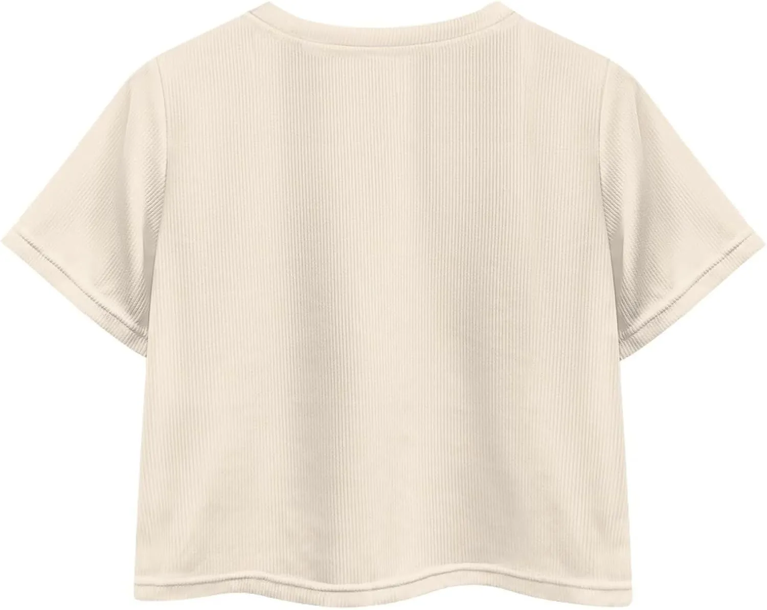 Girls Fashion Crewneck Tee Shirts Casual Short Sleeve Crop Top Summer Outfits 5-14 Years Old