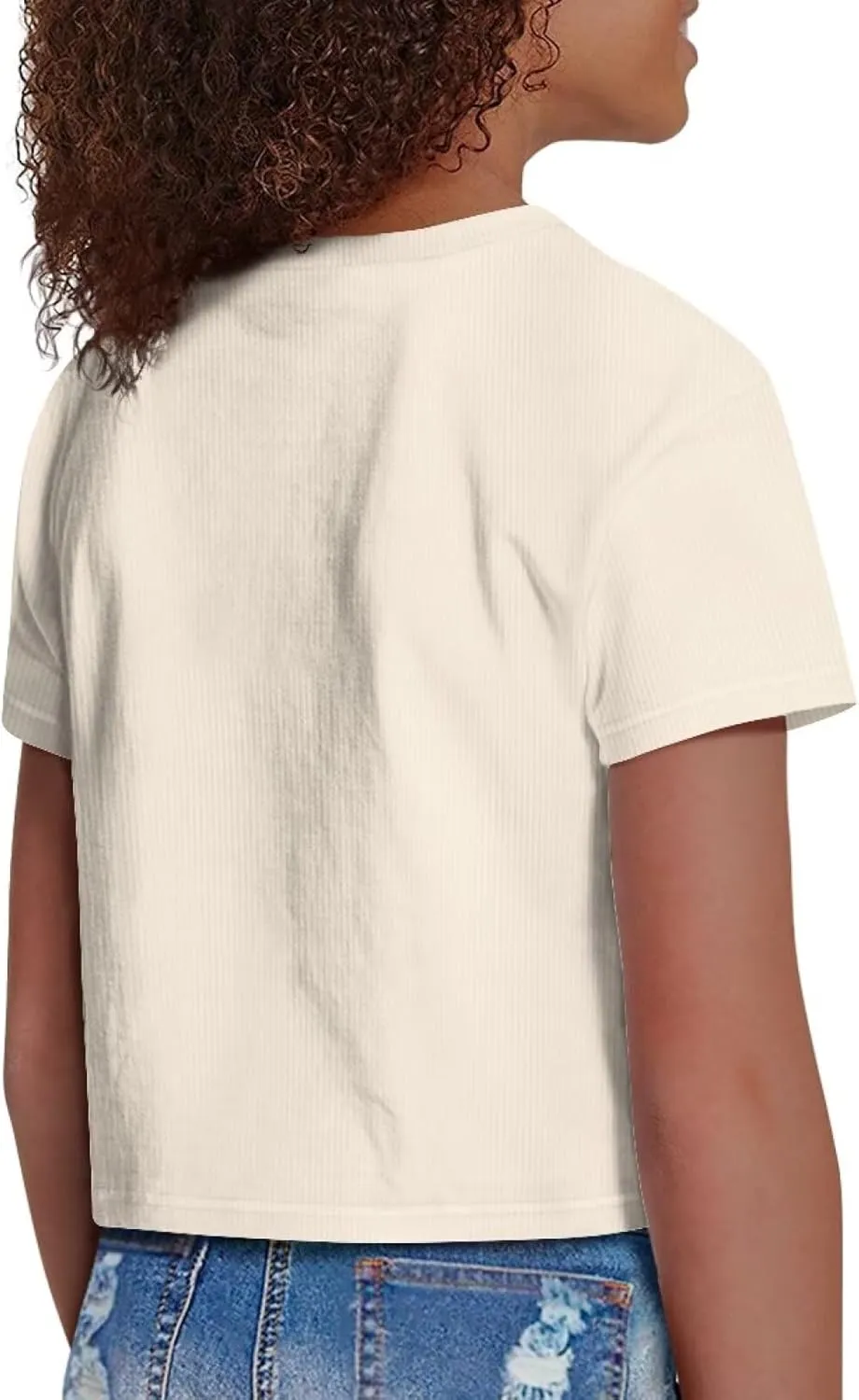 Girls Fashion Crewneck Tee Shirts Casual Short Sleeve Crop Top Summer Outfits 5-14 Years Old
