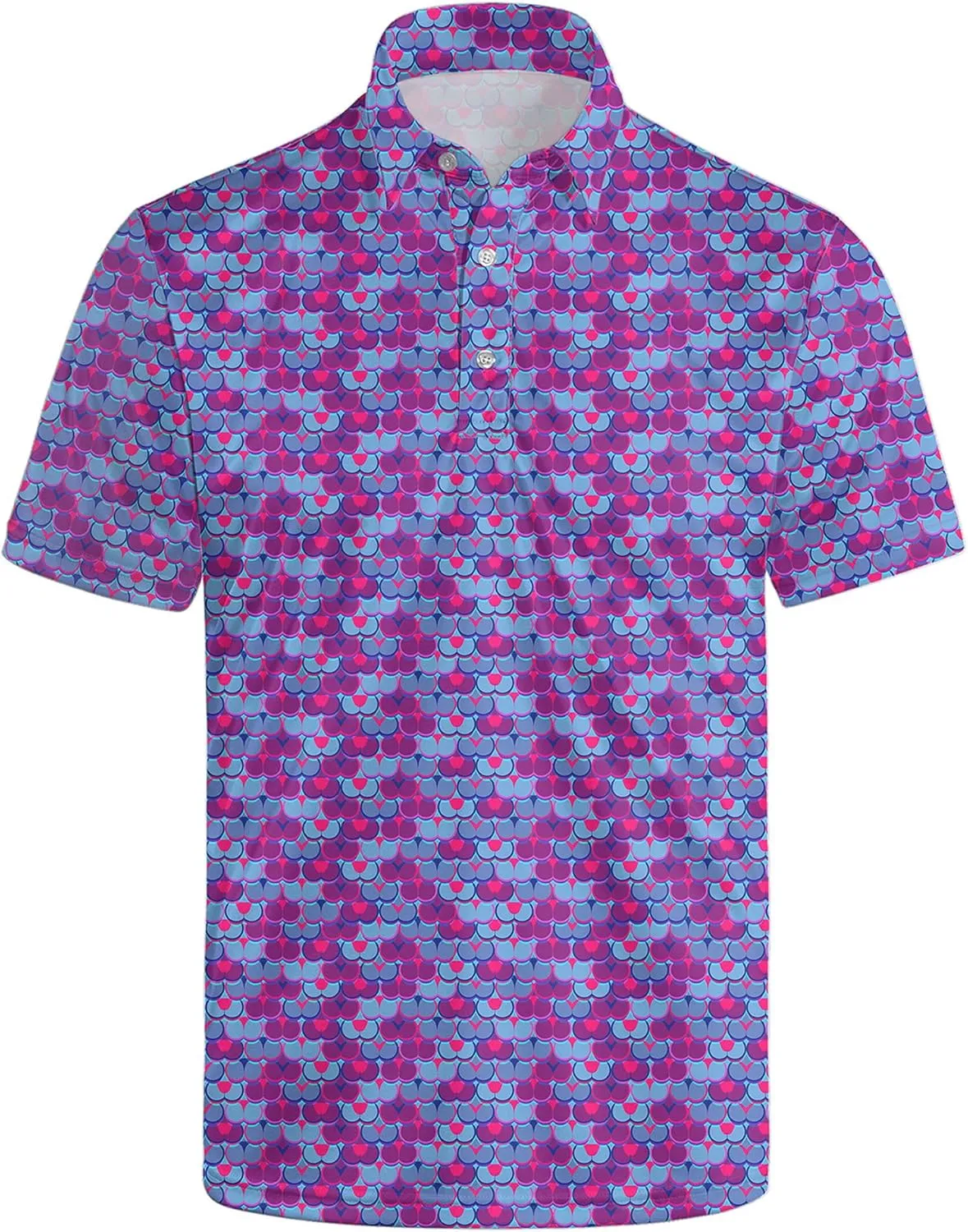 Golf Polo Shirts for Men Funny Print Short Sleeve Golf Shirts Performance Golf Polos