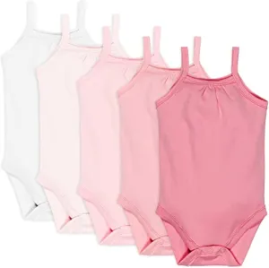HonestBaby Multipack One-piece Cami Bodysuits 100% Organic Cotton for Baby Girls