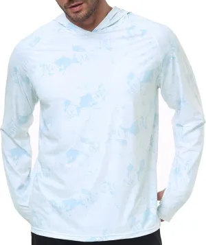 Inno Men's Sun Protection Hoodie UPF 50  Rash Guard Shirt Long Sleeves Quick Dry Outdoor UV SPF Fishing Hiking T-Shirts