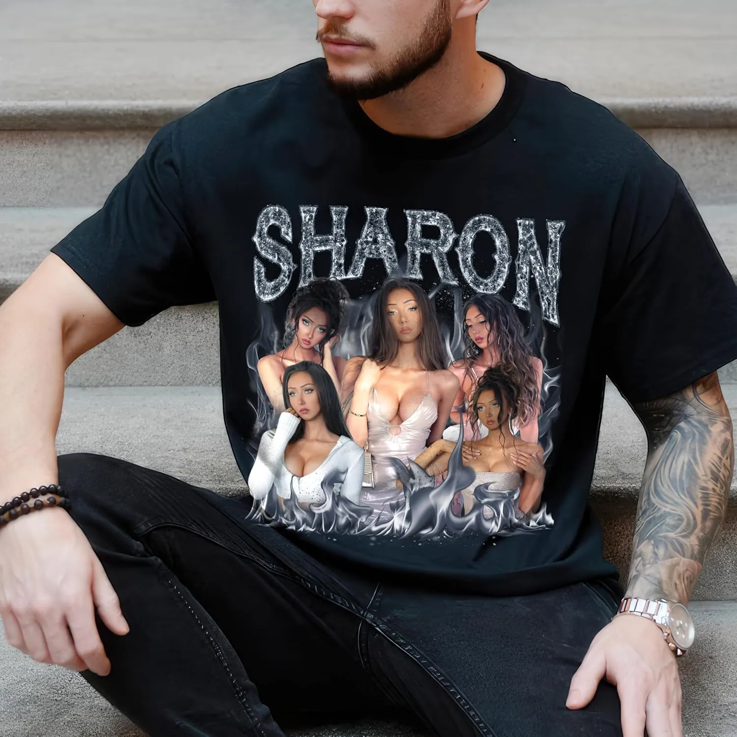 JIX & JOKY Custom Bootleg Rap Tee Shirt for Boyfriend Girlfriend Face Tshirt Custom Vintage Graphic Shirt Gift Idea Christmas