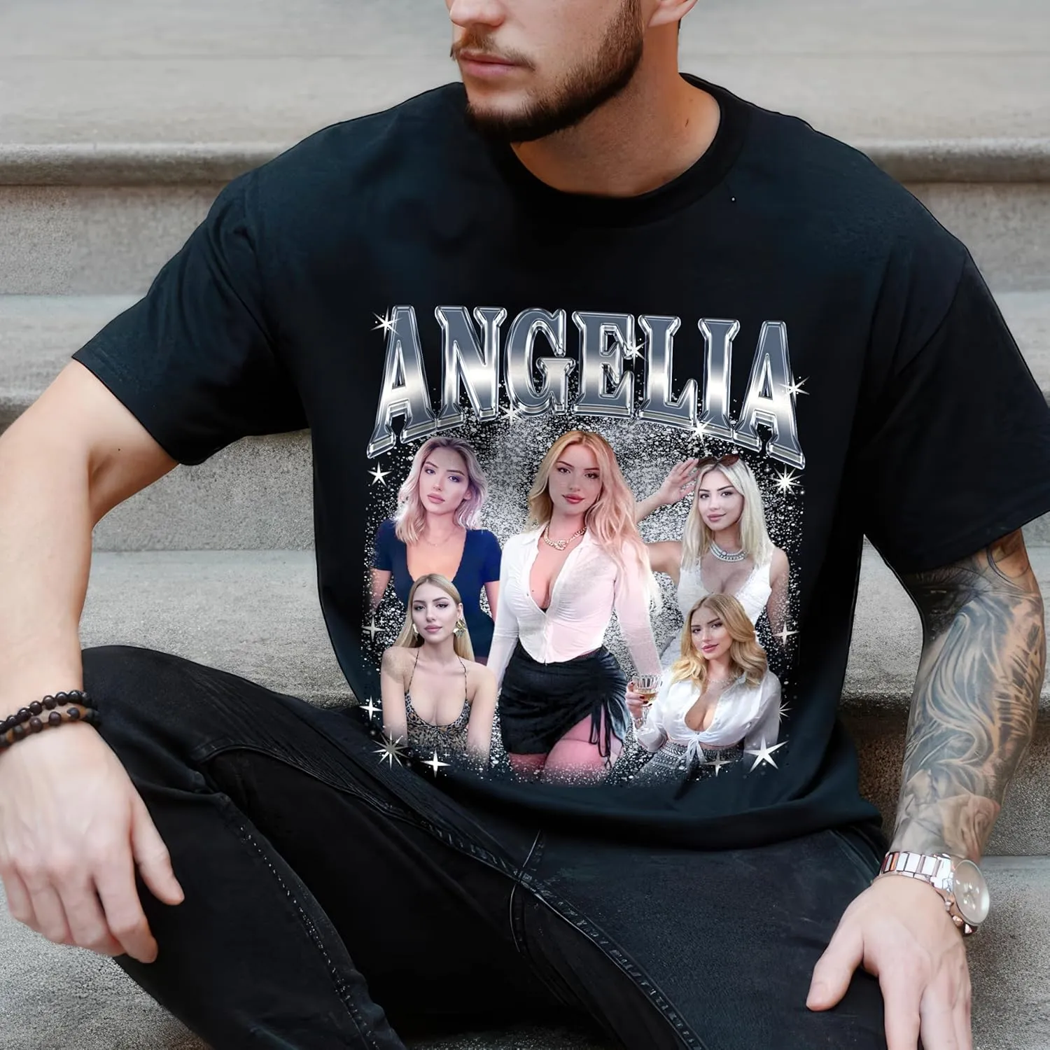 JIX & JOKY Custom Bootleg Rap Tee Shirt for Boyfriend Girlfriend Face Tshirt Custom Vintage Graphic Shirt Gift Idea Christmas