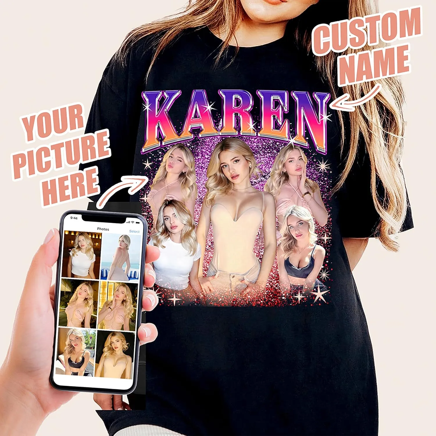 JIX & JOKY Custom Bootleg Rap Tee Shirt for Boyfriend Girlfriend Face Tshirt Custom Vintage Graphic Shirt Gift Idea Christmas