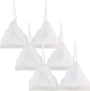 Lace Bralettes for Women Floral Adjustable Thin Strap V Neck Hook Eye Unpadded Triangle Bralette Wire Free Bra