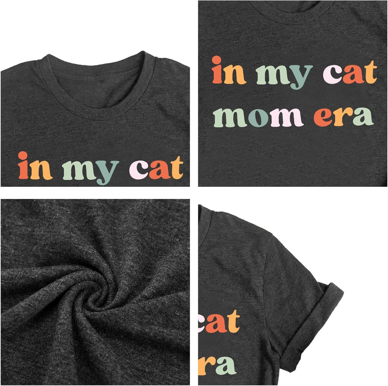 LAZYCHILD Cat Mom Shirts for Women Cat Mama T-Shirts Pet Lover Gifts Shirts Funny Cat Graphic Tees Shirts