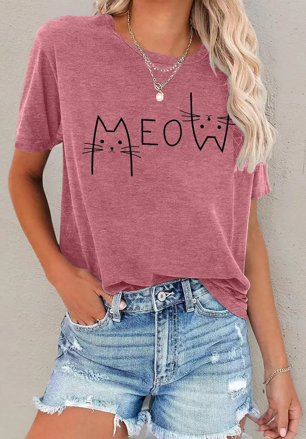 LAZYCHILD Cat Mom Shirts for Women Cat Mama T-Shirts Pet Lover Gifts Shirts Funny Cat Graphic Tees Shirts