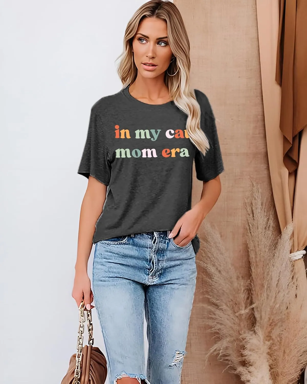 LAZYCHILD Cat Mom Shirts for Women Cat Mama T-Shirts Pet Lover Gifts Shirts Funny Cat Graphic Tees Shirts