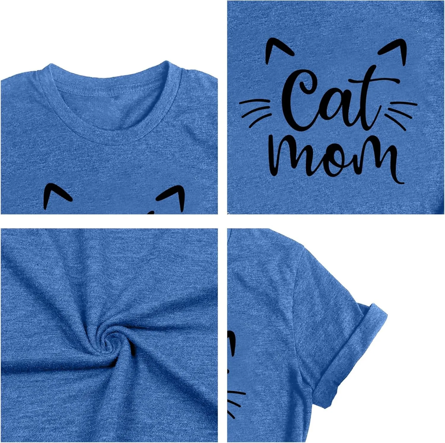LAZYCHILD Cat Mom Shirts for Women Cat Mama T-Shirts Pet Lover Gifts Shirts Funny Cat Graphic Tees Shirts