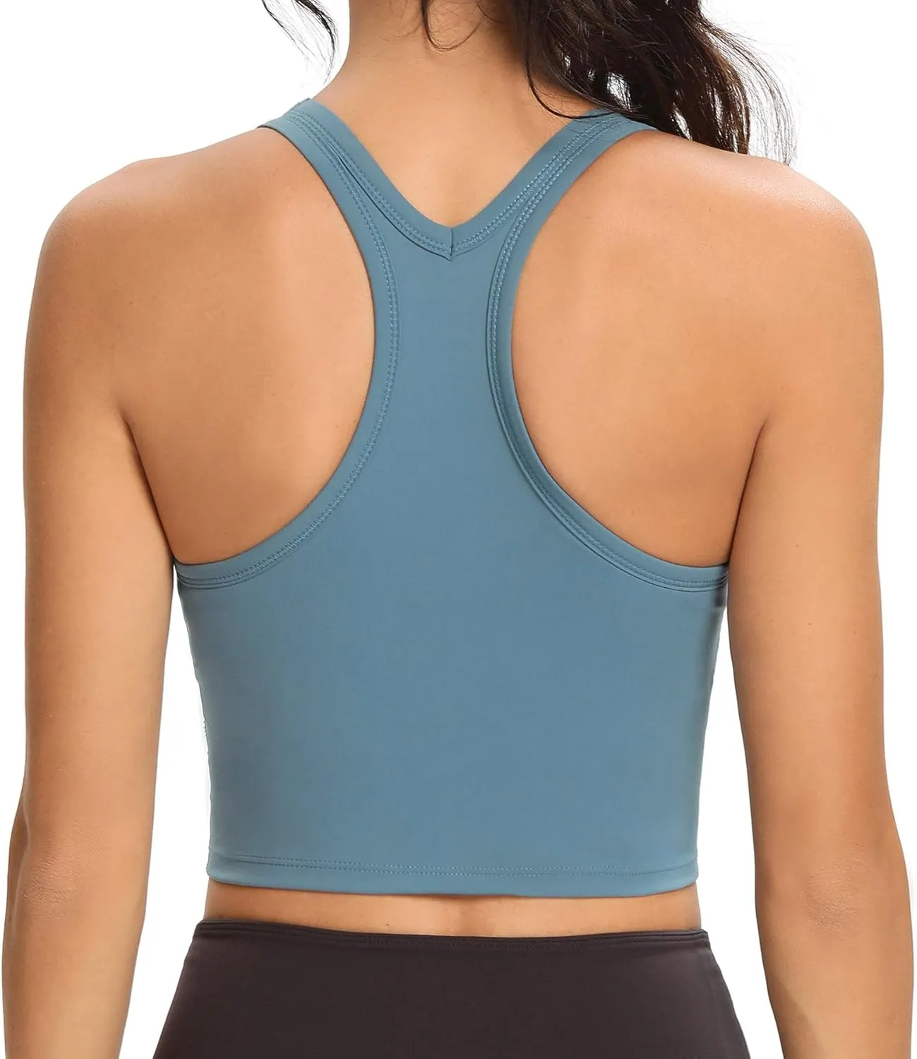 Lemedy Women Racerback Sports Bra Removable Padded Workout Yoga Crop Tank Top