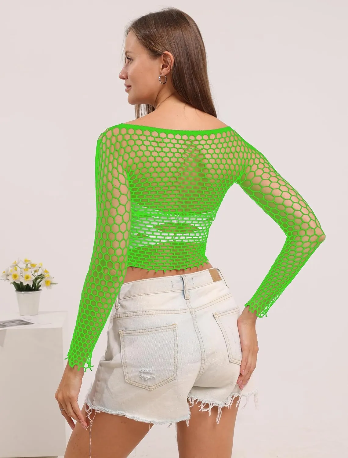 Lemon Girl Women Fishnet Crop Tops Lingerie Babydoll Chemise Top US 2-18