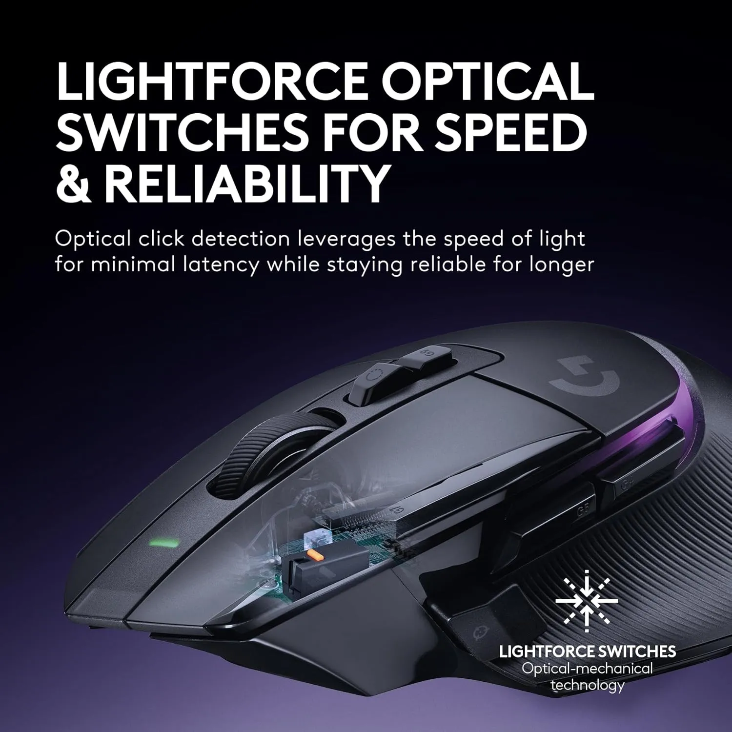 Logitech G502 X Plus Wireless Gaming Mouse - LIGHTSPEED Optical, LIGHTFORCE Switches, LIGHTSYNC RGB, HERO 25K Sensor for PC/Mac - Black