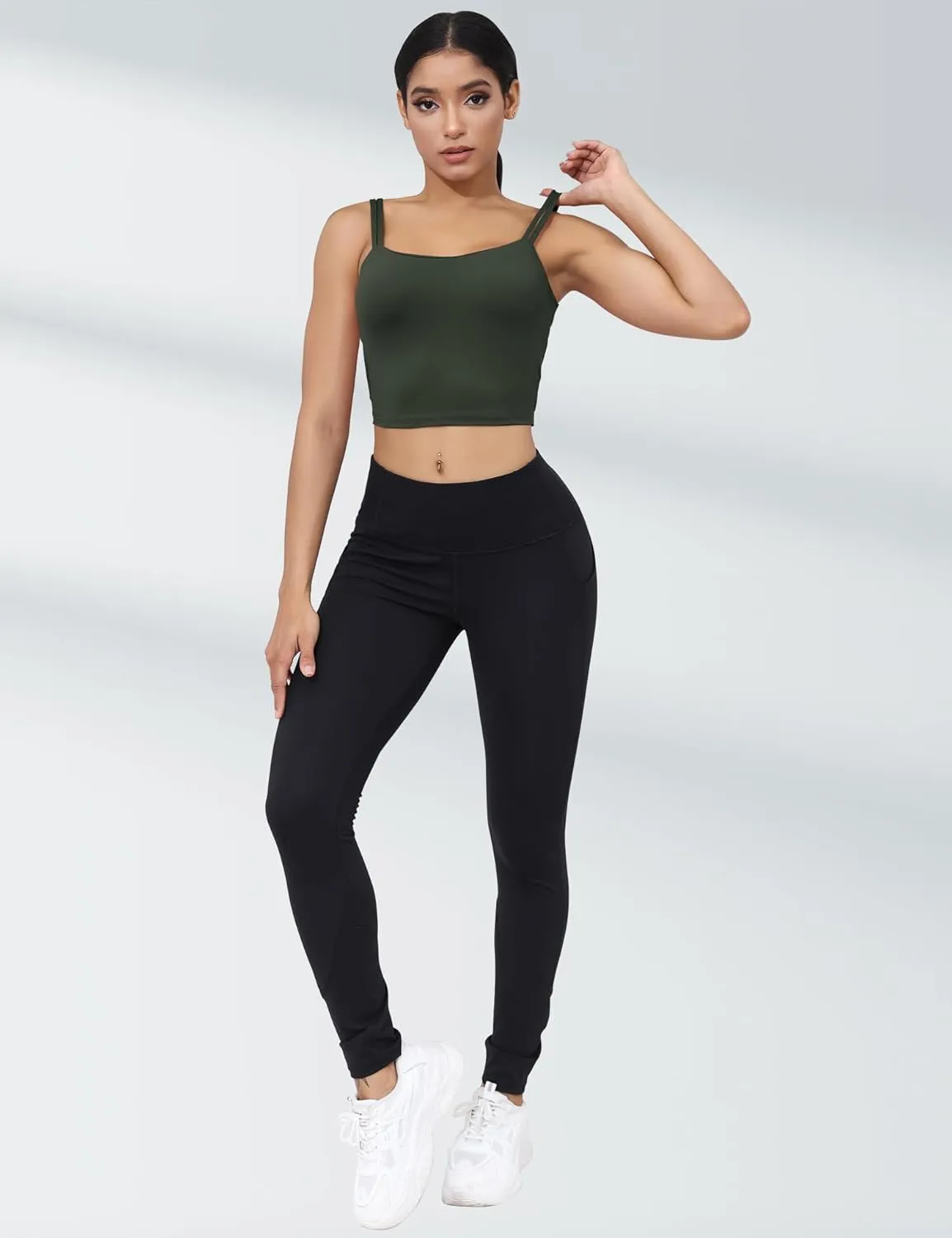 LUYAA Womens Workout Sports Bras Backless Padded Yoga Tank Tops Crop Twist Low Back Cami Bra for Gym