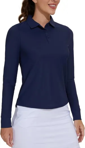 M MOTEEPI Sun Shirts UV Protection Womens Polo Shirts with 3-Botton Womens Golf Shirts Lightweight