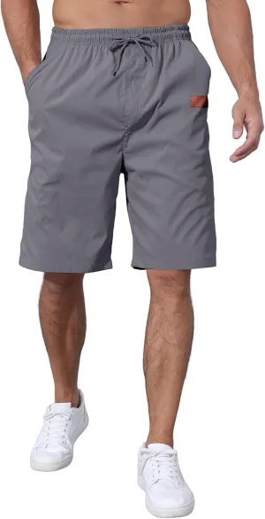 Men's Casual Jogger Shorts Elastic Waist Cargo Shorts Relaxed Fit SweatShorts Running Workout Sport Twill Shorts