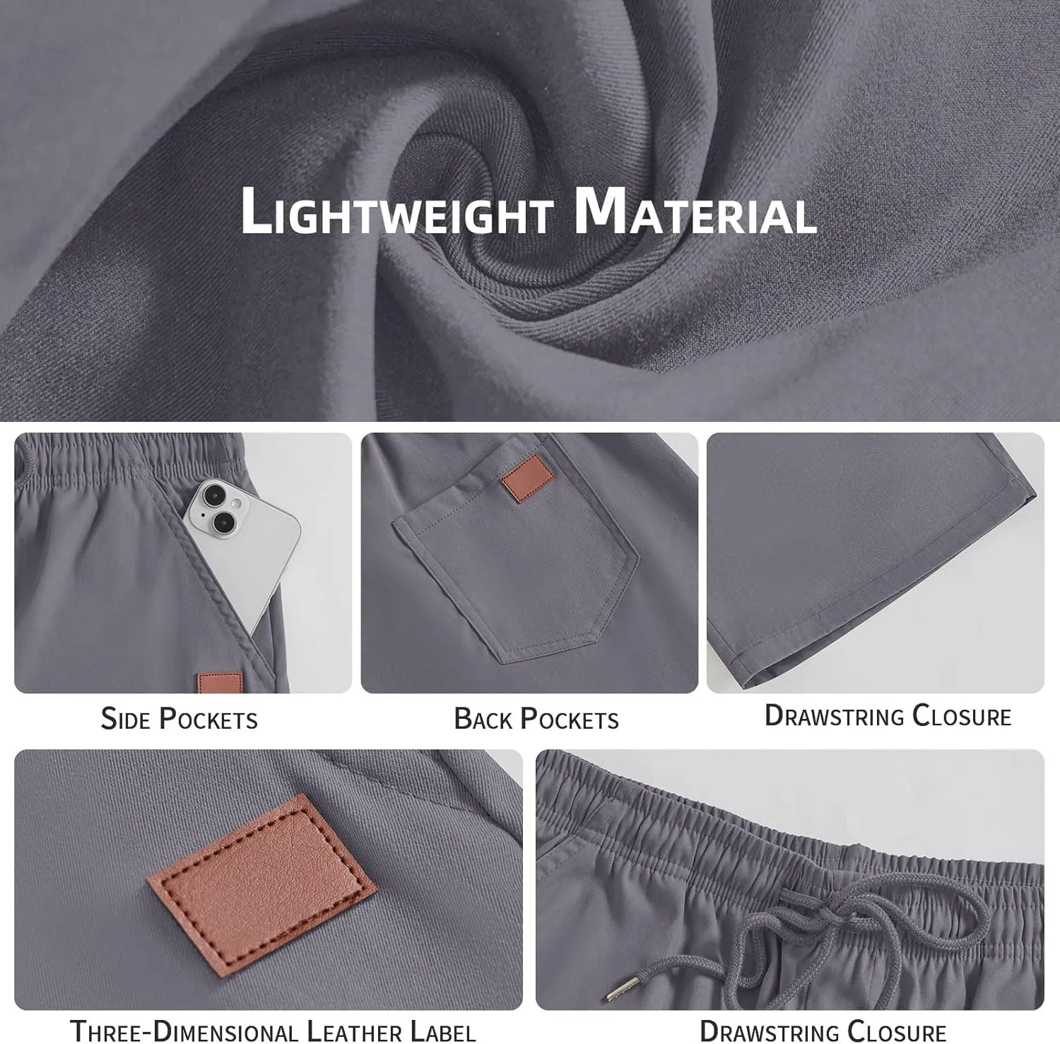 Men's Casual Jogger Shorts Elastic Waist Cargo Shorts Relaxed Fit SweatShorts Running Workout Sport Twill Shorts