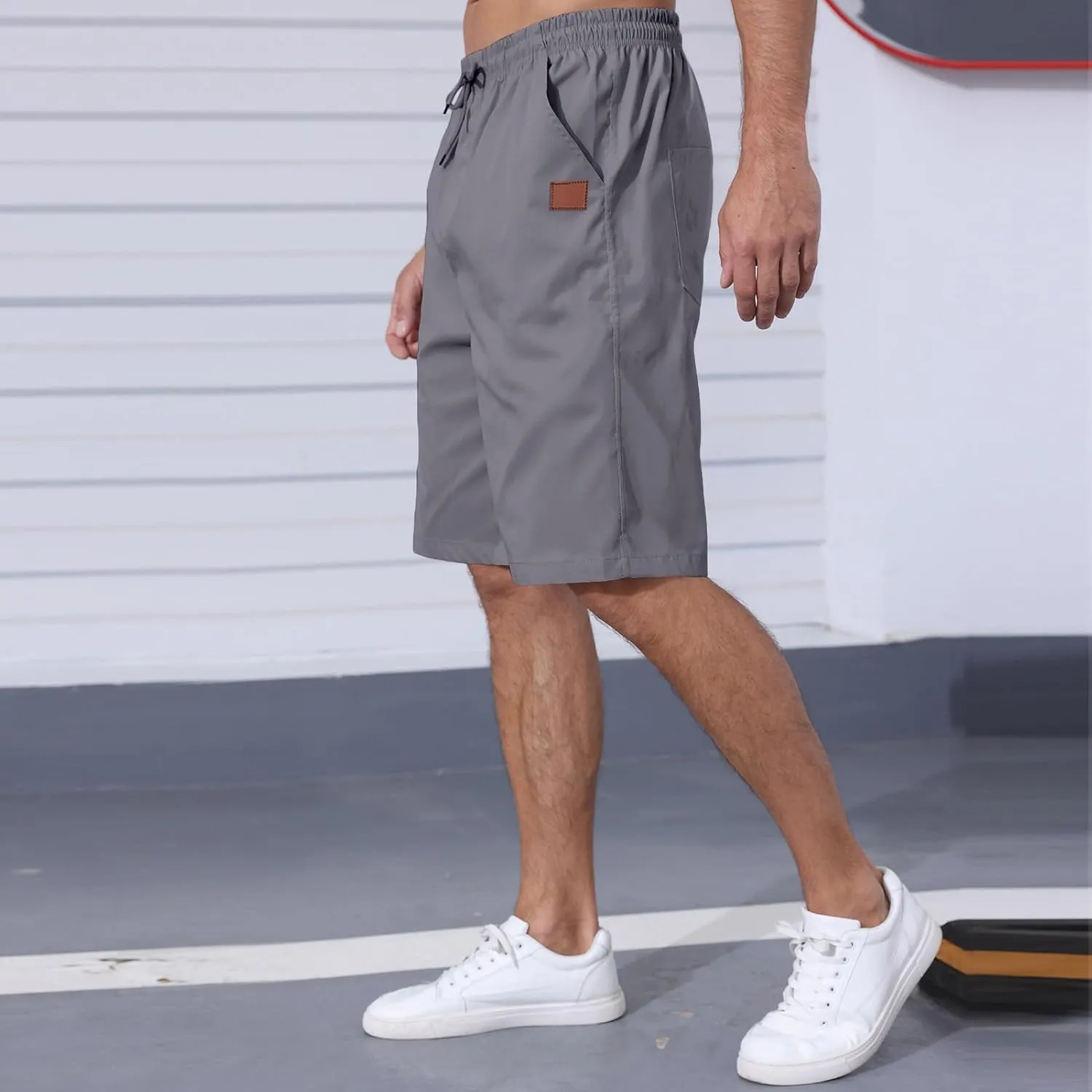 Men's Casual Jogger Shorts Elastic Waist Cargo Shorts Relaxed Fit SweatShorts Running Workout Sport Twill Shorts