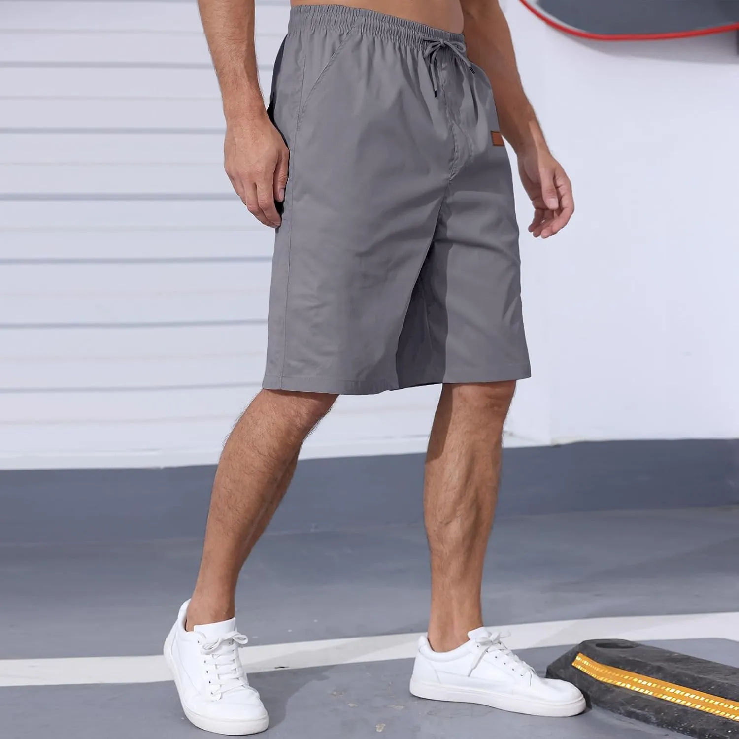 Men's Casual Jogger Shorts Elastic Waist Cargo Shorts Relaxed Fit SweatShorts Running Workout Sport Twill Shorts