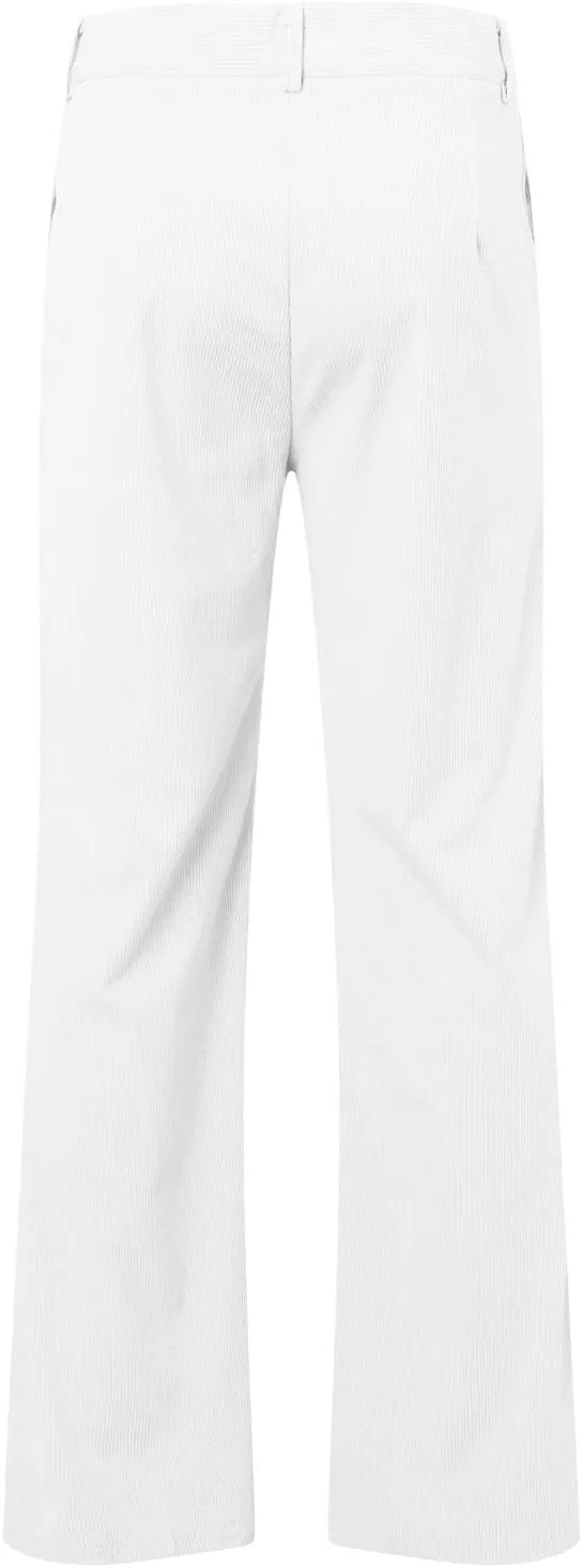 Men's Corduroy Flared Pants Breathable Lightweight Flat Front Bell-Bottoms Streetwear Casual Comfy Bootcut Trousers