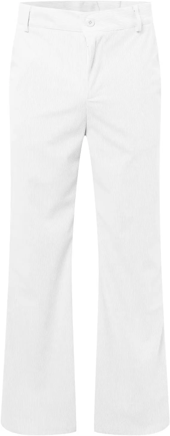 Men's Corduroy Flared Pants Breathable Lightweight Flat Front Bell-Bottoms Streetwear Casual Comfy Bootcut Trousers